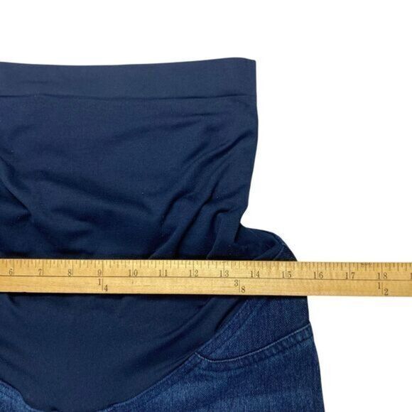 Spanx Mama Maternity Ankle Jeanish Leggings Blue Stretch Comfy Hi Waist Trouser - Picture 9 of 13